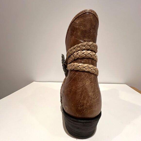 Brown Ariat Western Brown Bootie Naturally Distressed Leather Ankle Boots 8 B - Picture 14 of 16